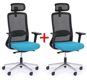 Krzesło biurowe JILL 1+1 GRATIS, czarny/niebieski