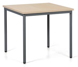 Stół do jadalni TRIVIA, ciemnoszara konstrukcja, 800 x 800 mm, brzoza