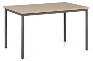 Stół do jadalni TRIVIA, ciemnoszara konstrukcja, 1200 x 800 mm, brzoza