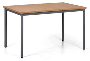 Stół do jadalni TRIVIA, ciemnoszara konstrukcja, 1200 x 800 mm, buk