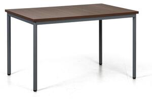 Stół do jadalni TRIVIA, ciemnoszara konstrukcja, 1200 x 800 mm, orzech