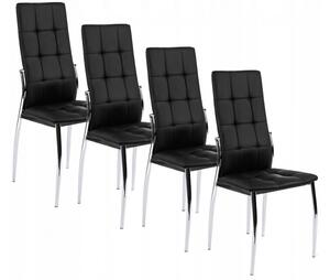 Zestaw 4x Krzesło Z Ekoskóry K209 Czarne