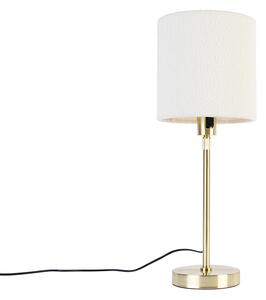 Lampa stołowa złota regulowana z białym abażurem boucle 20 cm - Parte Oswietlenie wewnetrzne