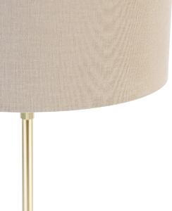 Lampa stołowa złota regulowana z kloszem jasnobrązowym 35 cm - Parte Oswietlenie wewnetrzne