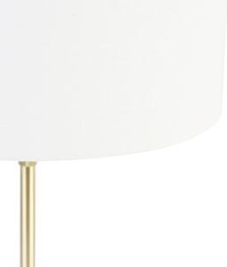 Lampa stołowa złota regulowana z białym kloszem 35 cm - Parte Oswietlenie wewnetrzne