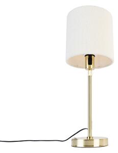 Lampa stołowa złota regulowana z białym abażurem boucle 20 cm - Parte Oswietlenie wewnetrzne