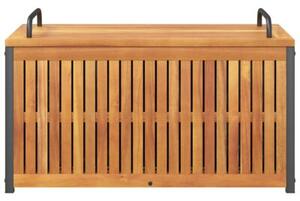 Skrzynia ogrodowa, 85x45x45/53 cm, drewno akacjowe i stal