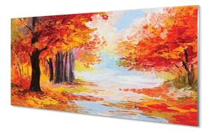 Obraz na szkle Jesień liście drzewa