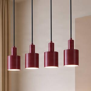Lampa wisząca Ovelia Lindby, możliwość ściemniania, czerwony, salon / jadalnia, metal, nowoczesny