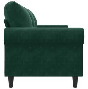 Sofa 3-osobowa, ciemnozielony, 180 cm, obita aksamitem