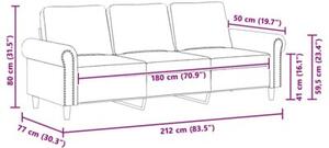 Sofa 3-osobowa, ciemnozielony, 180 cm, obita aksamitem