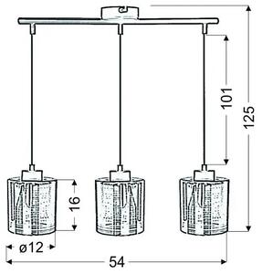 Srebrna szklana lampa wisząca - D266 B0-W86