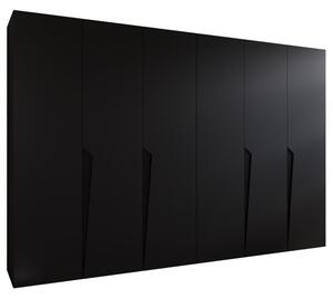 Szafa uchylna otwierana Piano 1 300 (2x150) wys. 202 cm czarny + u. czarny