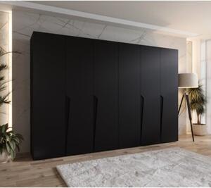 Szafa uchylna otwierana Piano 1 300 (2x150) wys. 202 cm czarny + u. czarny