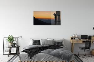 Obraz na szkle Ukrzyżowany Jezus zachód słońca