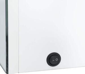 Szafka łazienkowa z lustrem i LED, 89x14x62 cm, lśniąca biel
