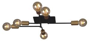 Czarno-złota ruchoma lampa sufitowa loft - S145-Kerfa
