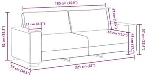 Sofa 3-osobowa, jasnoszara, 220x77x82 cm, tapicerowana tkaninÄ