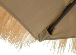 Parasol ogrodowy z LED, stalowy słupek, brązowy, 300x200x250 cm