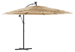 Parasol ogrodowy na stalowym słupku, brązowy, 269x269x235 cm