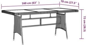 Zestaw Mebli Ogrodowych Komplet Jadalniany 7-Częściowy Szary Rattan Na Taras Balkon Ogród