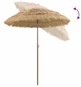 Hawajski parasol ogrodowy z regulacją wysokości i kąta, odporny na uv, przenośny, naturalny kolor