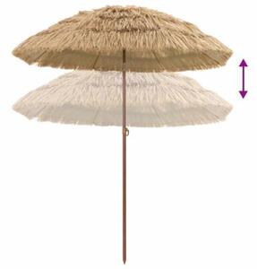Hawajski parasol ogrodowy z regulacją wysokości i kąta, odporny na uv, przenośny, naturalny kolor