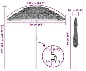 Hawajski parasol ogrodowy z regulacją wysokości i kąta, odporny na uv, przenośny, naturalny kolor