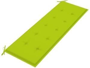 Ławka batavia z jasnozielony poduszką,150cm, lite drewno tekowe