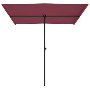 Parasol ogrodowy na aluminiowym słupku, 2x1,5 m, bordowy