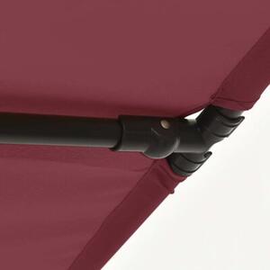 Parasol ogrodowy na aluminiowym słupku, 2x1,5 m, bordowy