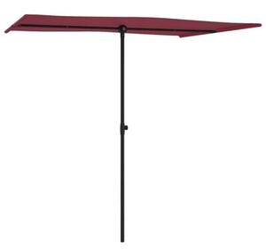 Parasol ogrodowy na aluminiowym słupku, 2x1,5 m, bordowy