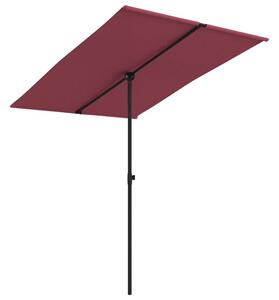 Parasol ogrodowy na aluminiowym słupku, 2x1,5 m, bordowy
