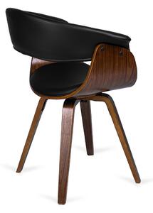 Nowoczesne krzesło z ekoskóry czarny + orzech - Erlo