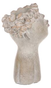 Osłonka betonowa na kwiaty Kształt głowy, 18 x 26 x 17 cm