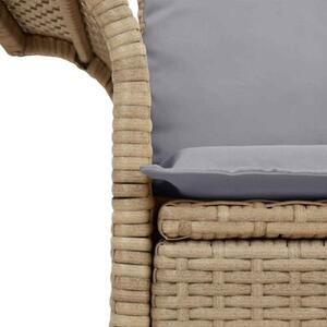 Sofa ogrodowa z poduszką beżowy 141 x 62 x 69cm polirattan