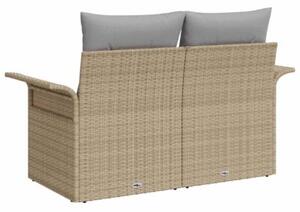 Sofa ogrodowa z poduszką beżowy 141 x 62 x 69cm polirattan