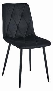 Krzesło do salonu Libra tapicerowane aksamitne czarne
