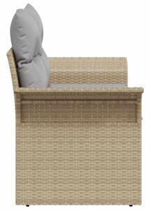 Sofa ogrodowa z poduszką beżowy 141 x 62 x 69cm polirattan