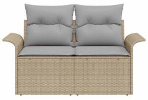 Sofa ogrodowa z poduszką beżowy 141 x 62 x 69cm polirattan