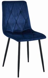 Krzesło do salonu Libra tapicerowane aksamitne niebieskie