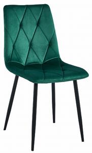 Krzesło do salonu Libra tapicerowane aksamitne butelkowa zieleń