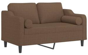 Sofa 2-osobowa z poduszkami, brÄ zowa, 120 cm, tkanina