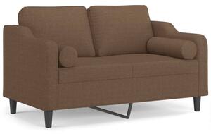 Sofa 2-osobowa z poduszkami, brÄ zowa, 120 cm, tkanina