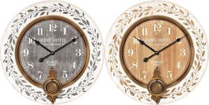 Emaga Zegar Ścienny DKD Home Decor Szary Beżowy Metal Drewno MDF (58 x 8 x 58 cm) (2 pcs)