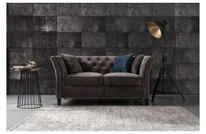 Sofa Chesterfield Modern Velvet Dark Grey 3-os