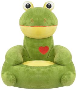 Zielony pluszowy fotel dziecięcy żaba - Noki