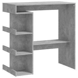 Stolik barowy z półkami, szarość betonu, 100x50x101,5 cm, płyta