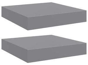 Półki ścienne, 2 szt., szare, 23 x 23,5 x 3,8 cm, mdf