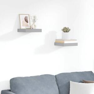 Półki ścienne, 2 szt., szare, 23 x 23,5 x 3,8 cm, mdf